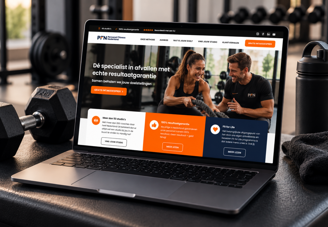 WordPress website van Personal Fitness Nederland