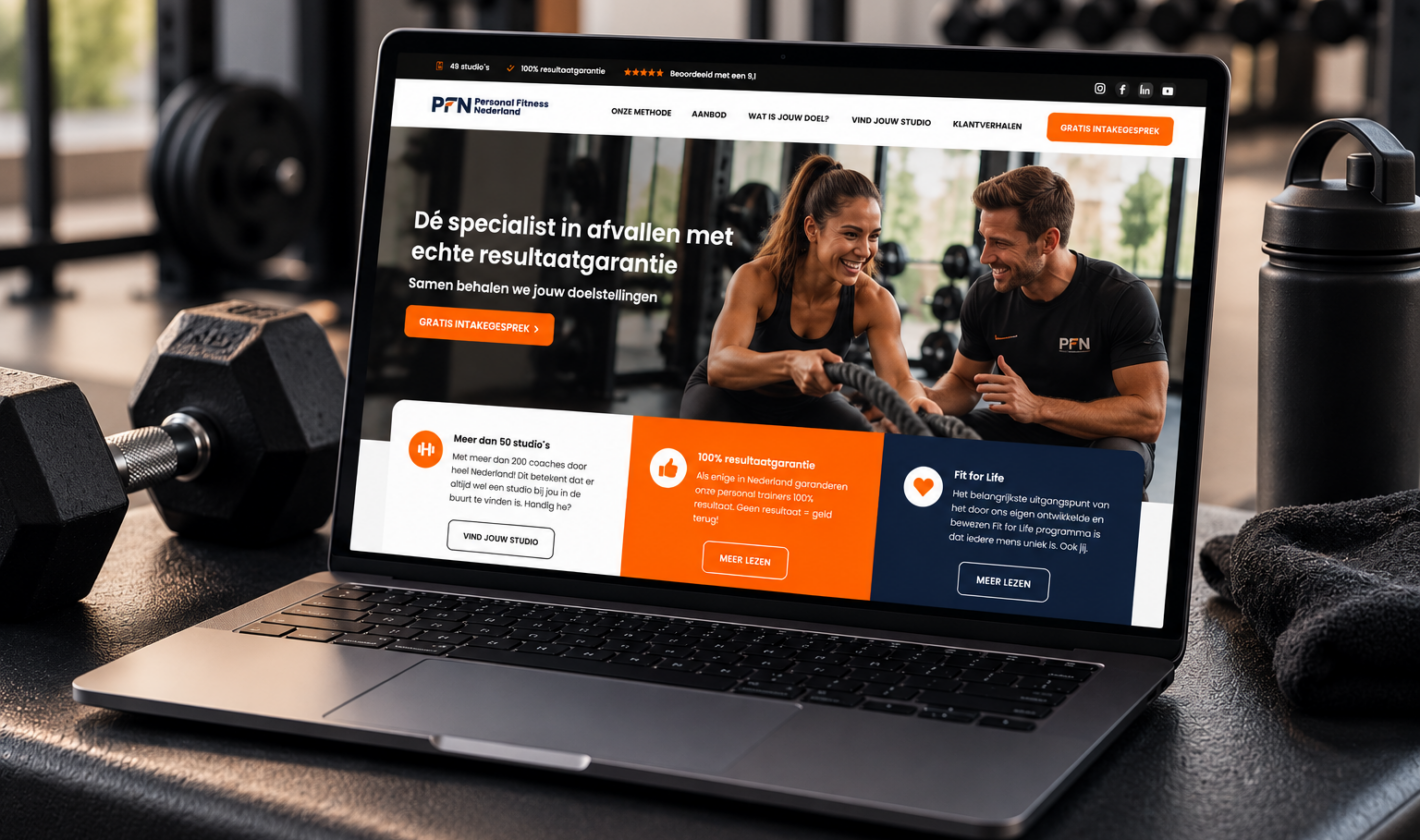 WordPress website van Personal Fitness Nederland