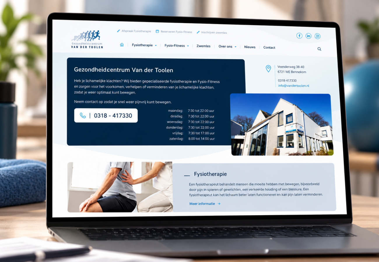 WordPress website van Gezondheidscentrum Van der Toolen