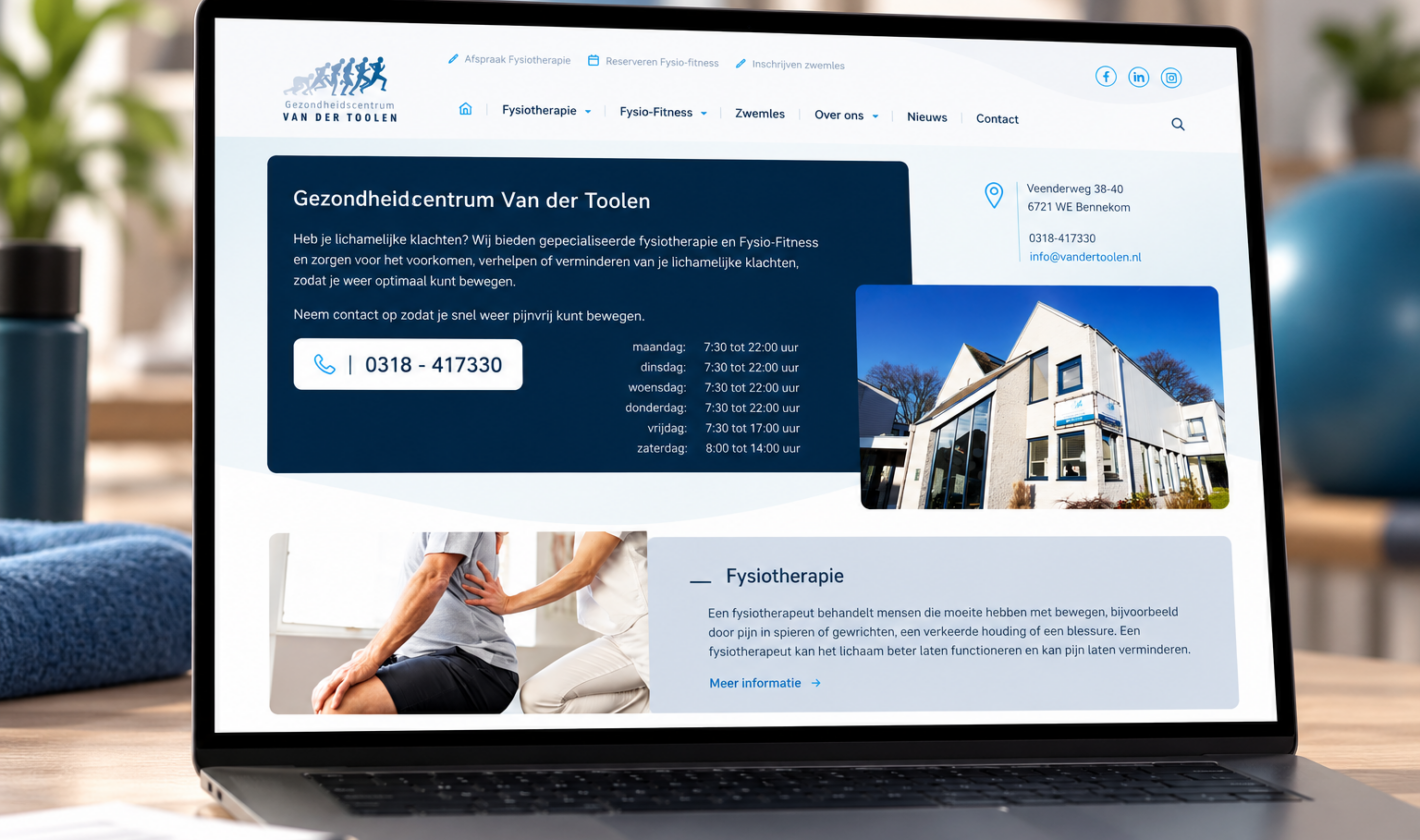 WordPress website van Gezondheidscentrum Van der Toolen